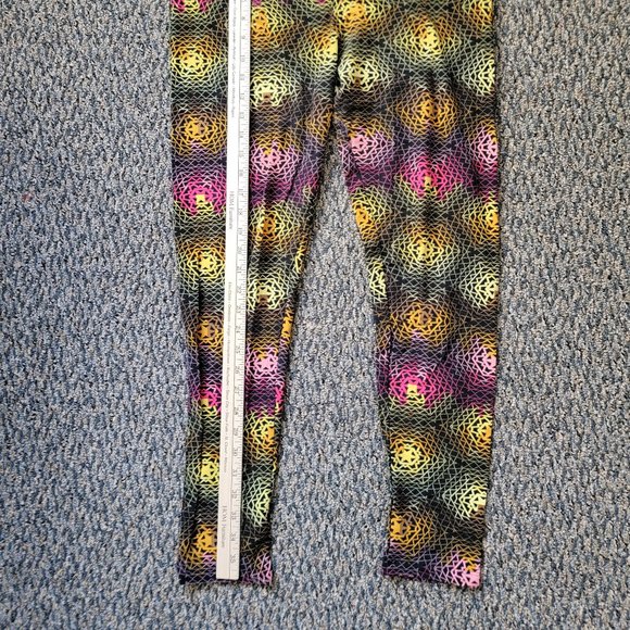 Tall and Curvy LuLaRoe Bright Pink Green Geometric Buttery Soft Leggings XXL - Picture 5 of 16